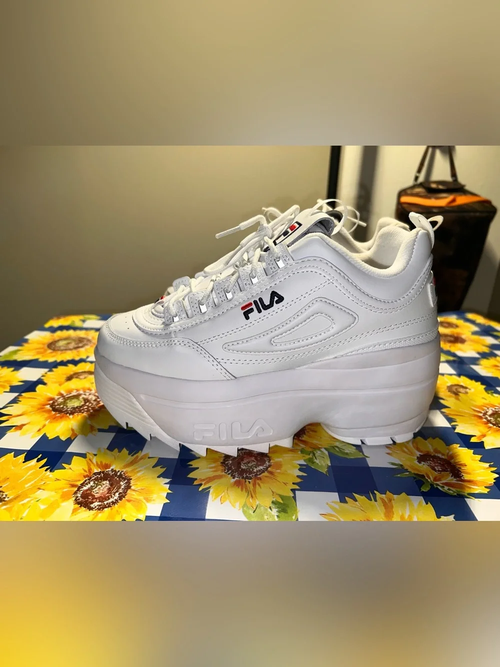 Fila White Women's Platform Sneakers - Chunky Sole